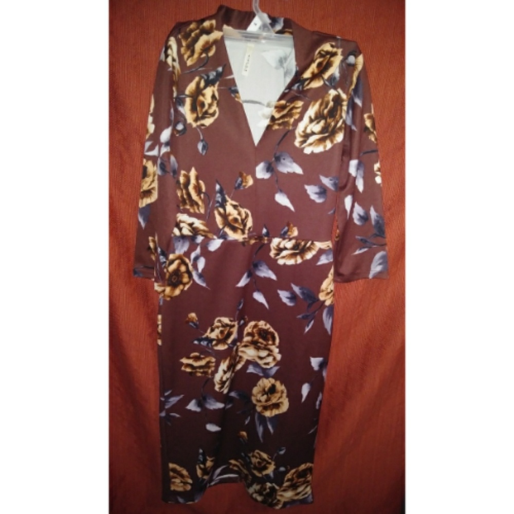 Women Print Rust Dress Size Small Comfortable